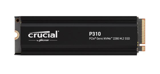 Crucial P310 4TB Gen4 2280 NVMe SSD Heatsink 7100/6000 MB/s R/W 800TBW 1000K/1000K IOPS 1.5M hrs MTTF Full-Drive Encryption M.2 PCIe4 5yrs Crucial P310 4TB Gen4 2280 NVMe SSD Heatsink 7100/6000 MB/s R/W 800TBW 1000K/1000K IOPS 1.5M hrs MTTF Full-Drive Encryption M.2 PCIe4 5yrs